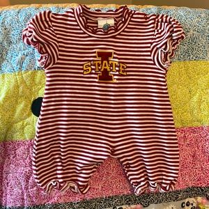Creative Knitwear Iowa State Baby Girls Romper sz 3-6 Months 100% cotton Striped